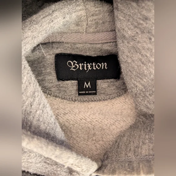 Brixton Cropped Hoodie - Raw Edge Hem - Heather Gray - Size medium - Picture 6 of 6